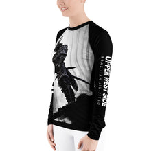 Load image into Gallery viewer, Women's Long Sleeve Rash Guard - B/W Samurai