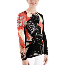 Load image into Gallery viewer, Women's Long Sleeve Rash Guard - Red Samurai